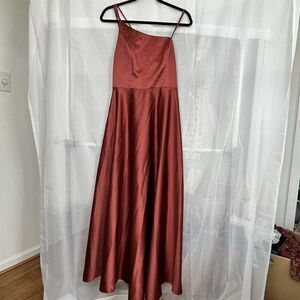 DB studio Celebrate bridesmaid formal maxi dress satin strappy sz 8 pockets